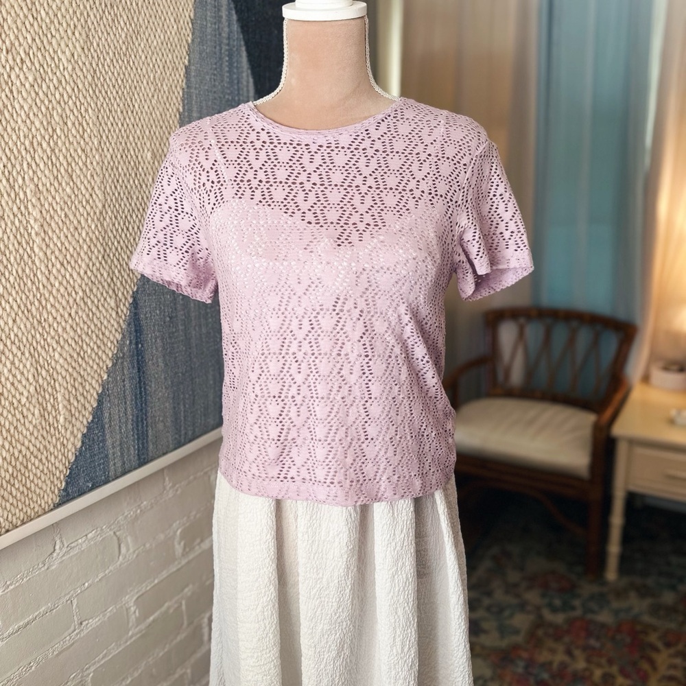 NWT Audrey Parks by Francesca's Lavender Cutout Blouse